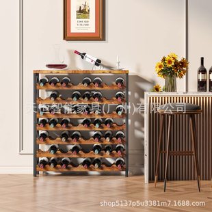 56 Bottle Freestanding Floor Wine Rack, Wooden Wine Storage Rack with Tabletop Stackable Wine Rack for Wine Cellar