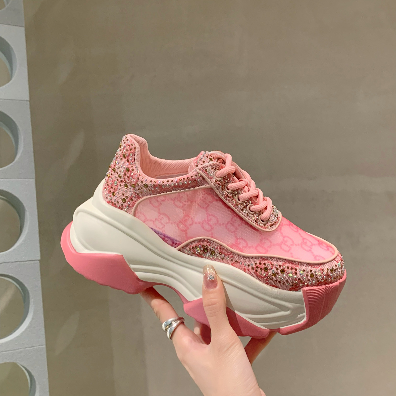 Hong Kong Style Korean Style Fried Street Dad Shoes, Thick Soles, Raised little children's shoes, 2023 spring new European sports trendy shoes_voghion.com
