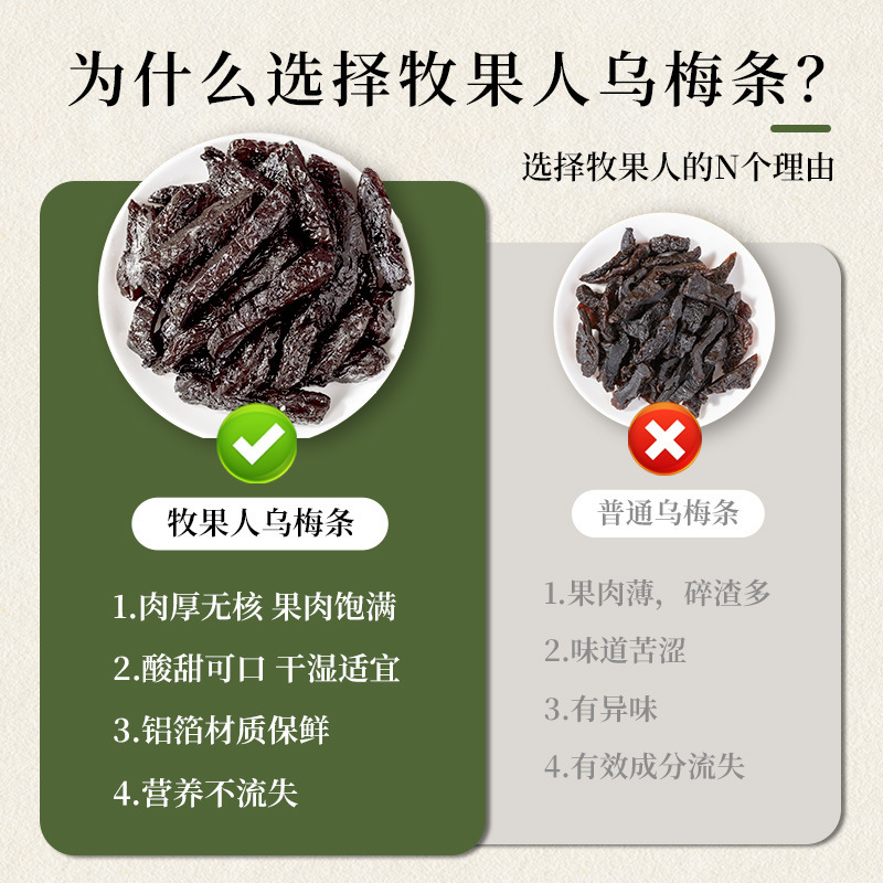 牧果人无核乌梅条100g话酸梅子夹番茄蜜饯夹水果孕妇网红休闲零食|undefined