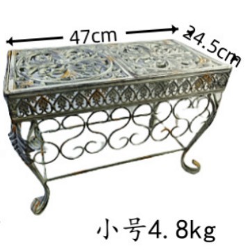 주철 직사각형 꽃 대변 스몰 사이즈 회색