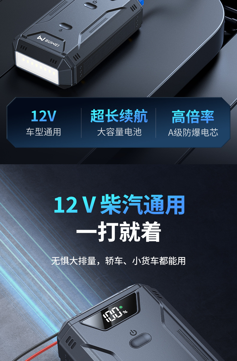 Buwei Car Emergency Starting Power Supply Multi-Functional Starter Is Suitable for All Models