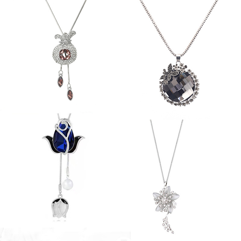 跨镜长款毛衣链女 郁金香长款项链气质衣饰挂件配饰品厂家自销