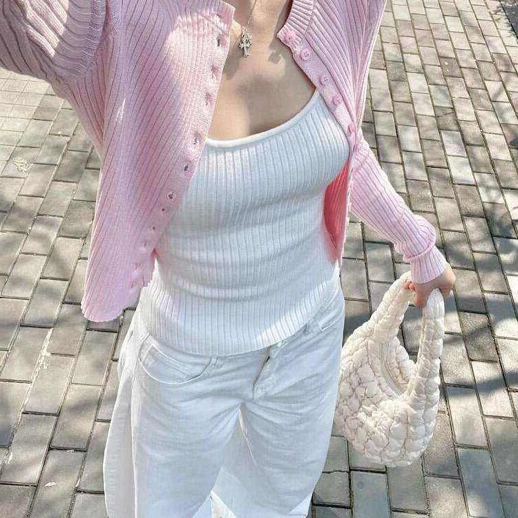 Coreano suave primavera y otoño ropa de mujer de punto con cardigan 2026 super caliente Footd con chaqueta de dopamina