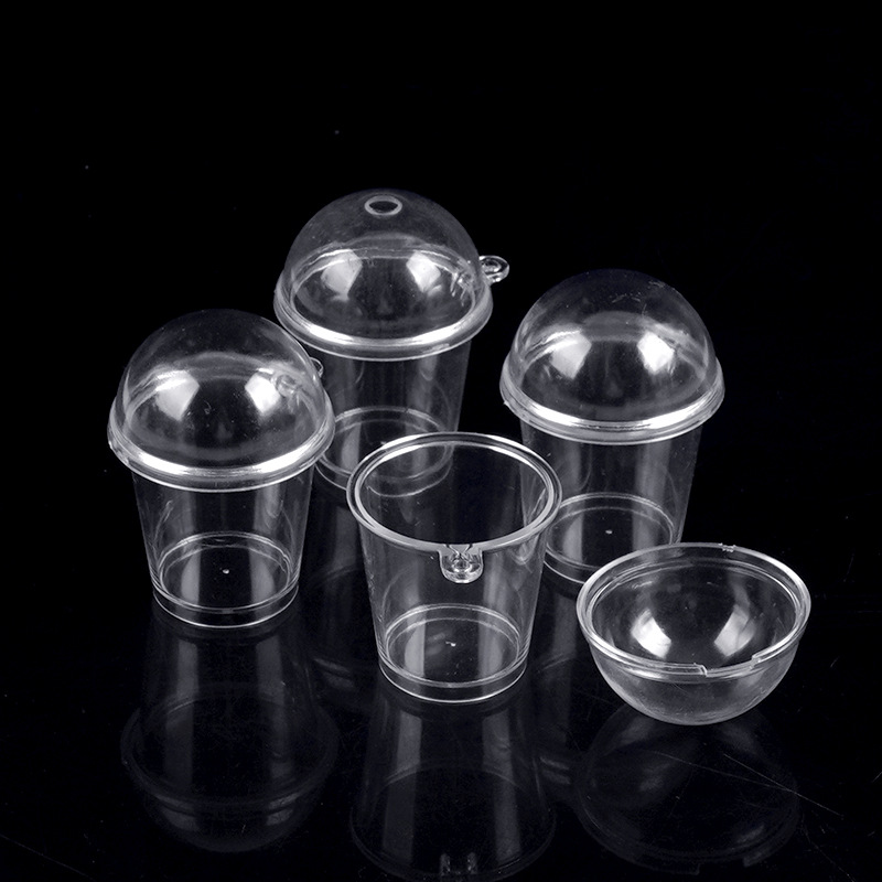 Simulación Mini Copa de mousse Taza de salvado de madera Diy Taza de té de leche hecha a mano Accesorios de recipiente vacío Taza de helado de juego de comida en miniatura