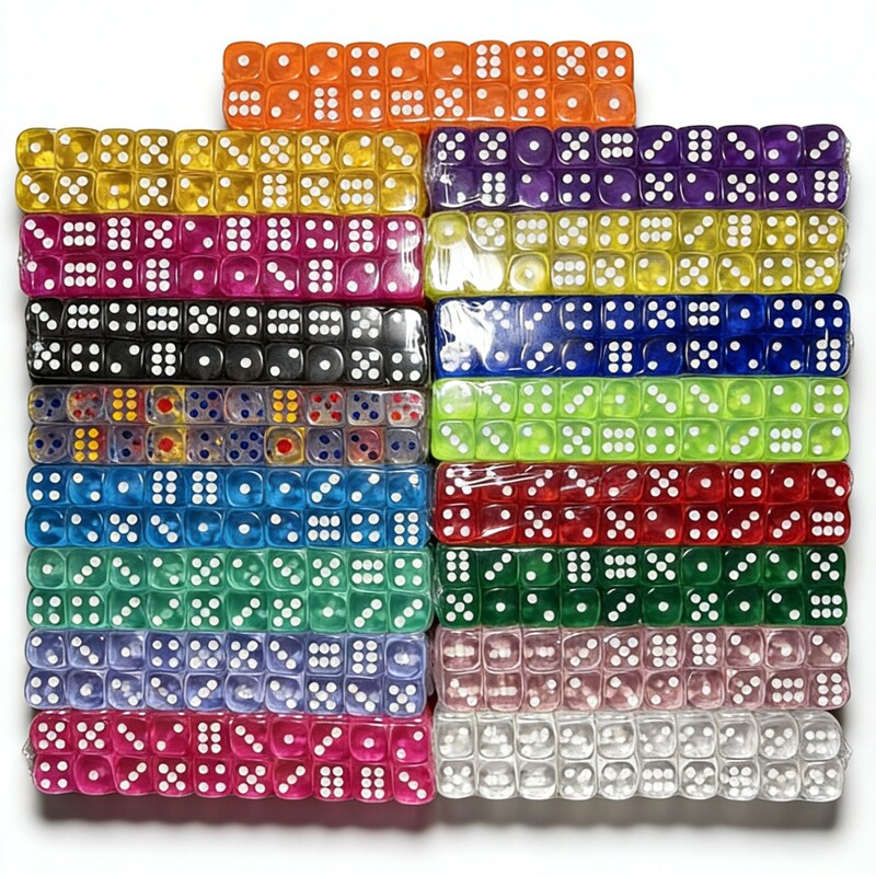 In-Stock 16mm Rounded Transparent Colored Dice, Multi-Color 6-Sided D6 Eco-Friendly Dice, Crystal Acrylic Dice In-Stock 16mm Rounded Transparent Colored Dice, Multi-Color 6-Sided D6 Eco-Friendly Dice, Crystal Acrylic Dice