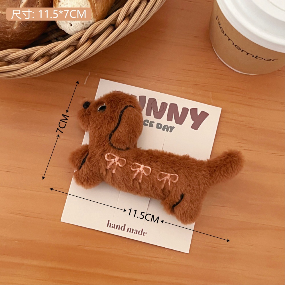 2 clip para el cabello de la muñeca del cachorro con lazo