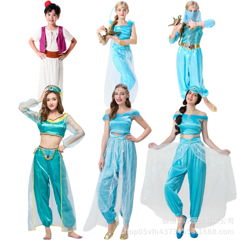 One Thousand and One Nights Children's Aladdin Magic Lamp Jasmine Princess Aladdin Prince Cosplay Stage Performance Costumes One Thousand and One Nights Children's Aladdin Magic Lamp Jasmine Princess Aladdin Prince Cosplay Stage Performance Costumes