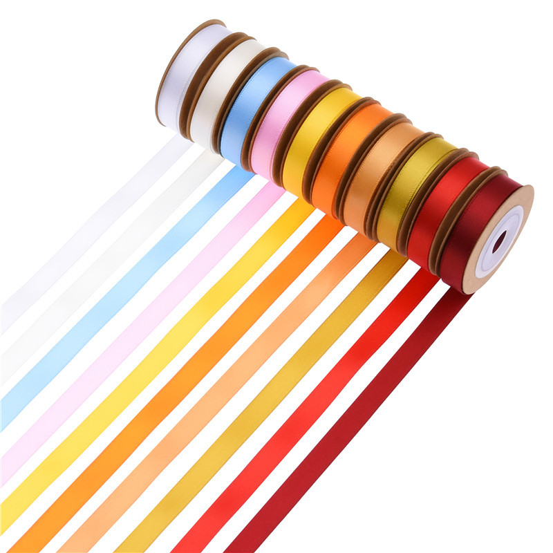 Transfronterizo nuevo 1cm doble cara cinta de trenza regalo de pastel de flores empaque cinta de trenza 5 yardas 20 combinaciones de colores