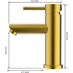 廠家直銷拉絲金不鏽鋼面盆水龍頭單孔冷熱混合浴室洗手洗臉盆龍頭