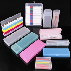Pen case with single and double slots, plastic pen holder, brush, pencil, eraser set, ruler, compass, study stationery box