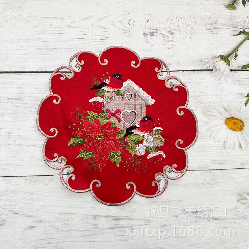 卸売り刺繍刺繍の皿はヨーロッパ式の布芸の食事を敷きます。|undefined