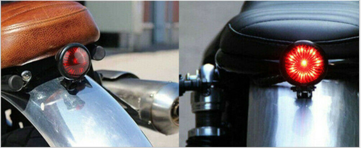 Harley cruiser motorcycle modification accessories retro metal LED rear tail light brake light small round light
