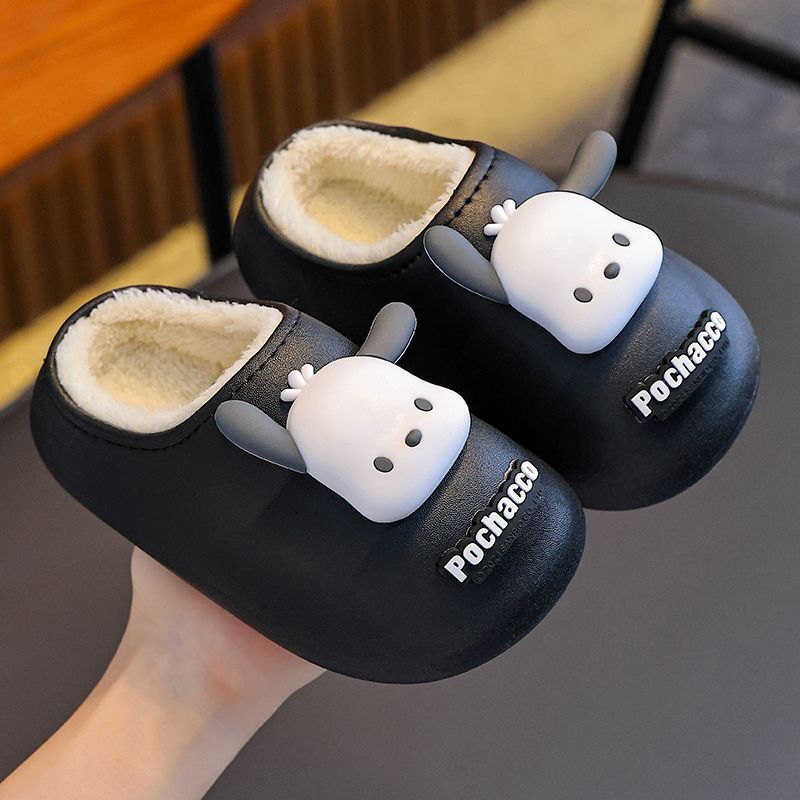 Sanliou otoño y invierno bolsas de niños zapatos de tacones de algodón para niñas calientes y almacenamiento impermeable Lomi zapatillas de algodón para padres e hijos