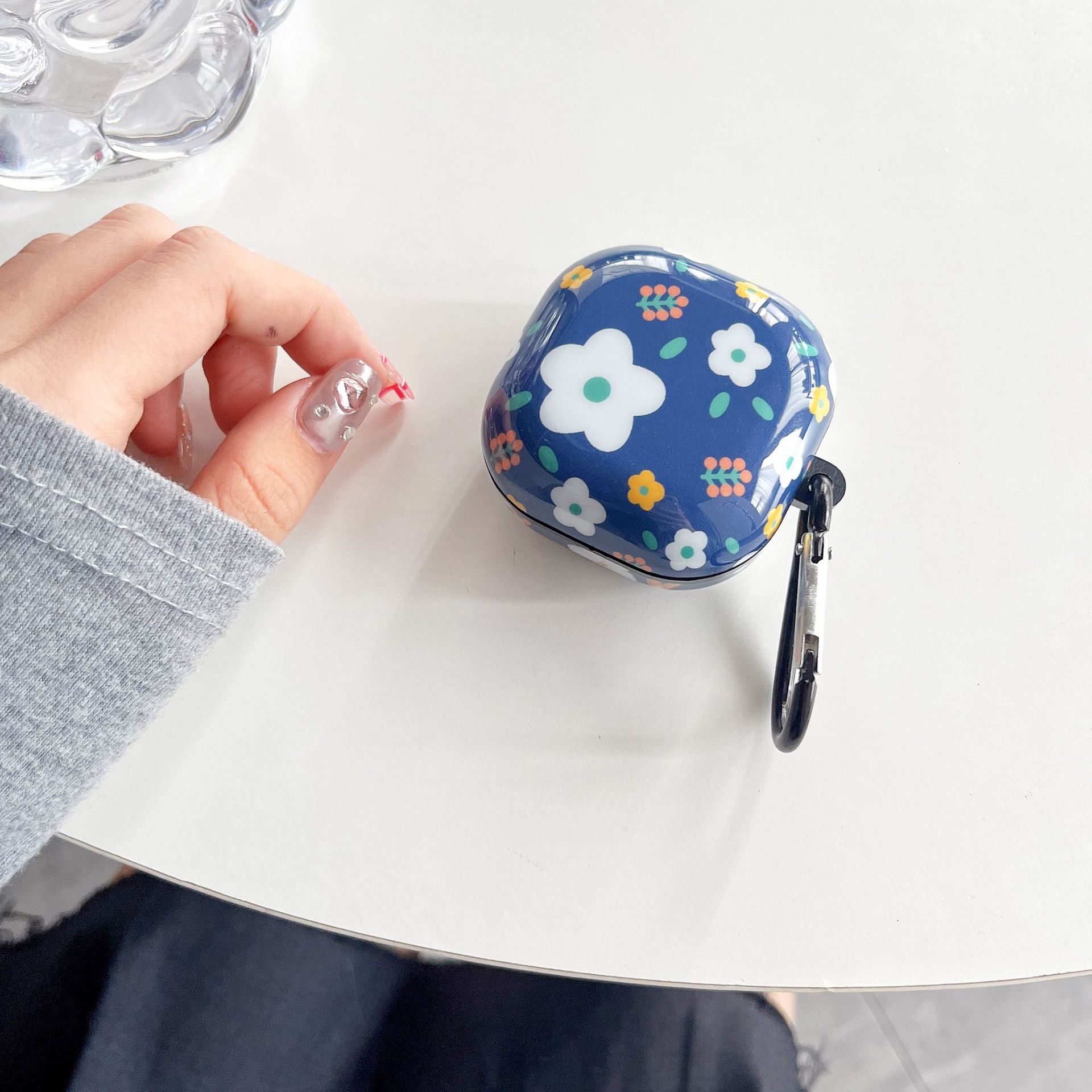 Silicone Soft Shell-Blue Flower