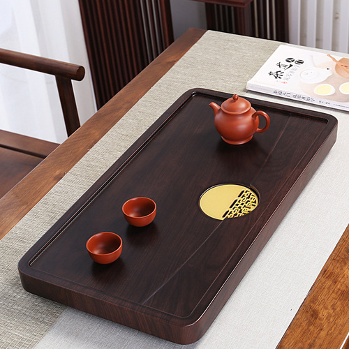 Tea Tray Solid Wood Black Ebony Tea Table Integrated Fully Automatic Electric Wood Tea Set Household Simple Tea Tray Wholesale 