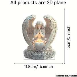 跨境厂家母亲节礼物亚克力摆件工艺品烛光天使桌面立牌家居装饰品