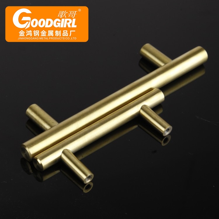 Light luxury golden handle, extended cabinet and wardrobe door handle, exposed hollow stainless steel T-shaped drawer handle