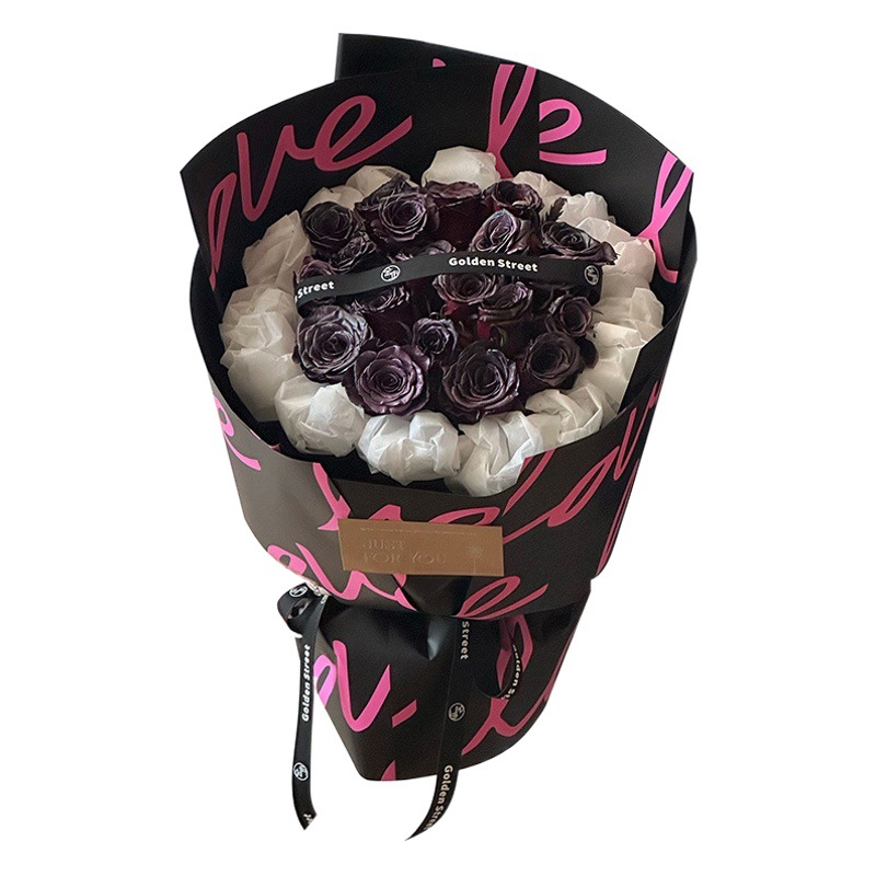 Fábrica al por mayor nuevo vino coreano rojo flor-envuelto espesado impermeable Yuyin ramo de flores de papel de embalaje