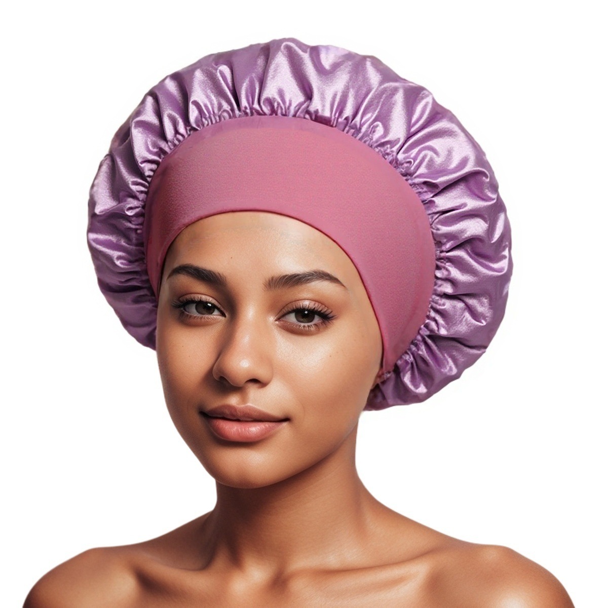 Sombrero de dormir de color elástico de borde ancho transfronterizo de Amazon Sombrero de cuidado del cabello de salón de belleza para mujer Sombrero de quimioterapia de confinamiento