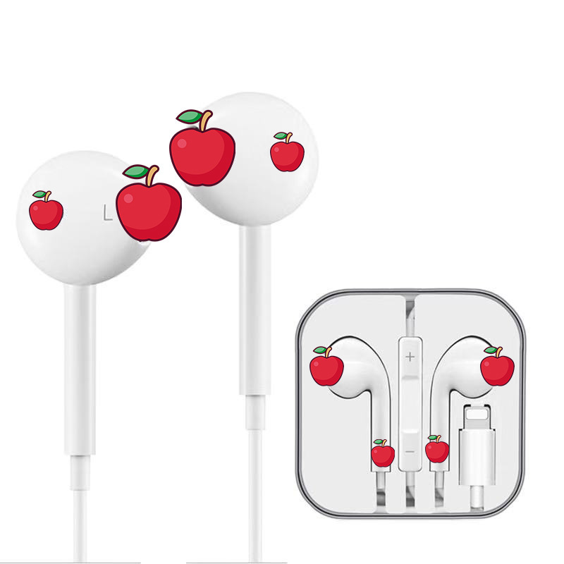 适用苹果有线耳机批发扁头入耳式原装耳机iPhone手机线控耳机批发