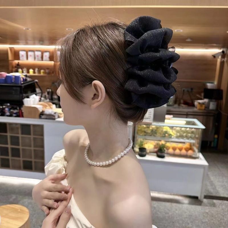 クロスボーダーの髪飾りの大きいサイズのレトロな長いリボンのヘアピンの多色の三角タオルの赤いリボンのスプリングクリップ|undefined
