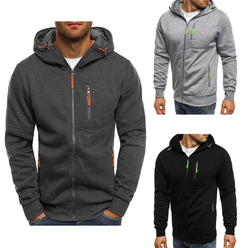 Cross-Border Hot-Selling New Men's Autumn and Winter Sports Jackets Casual Arm Zipper Trendy Brand Sweatshirt Cardigan Hooded Jacket Cross-Border Hot-Selling New Men's Autumn and Winter Sports Jackets Casual Arm Zipper Trendy Brand Sweatshirt Cardigan Hooded Jacket