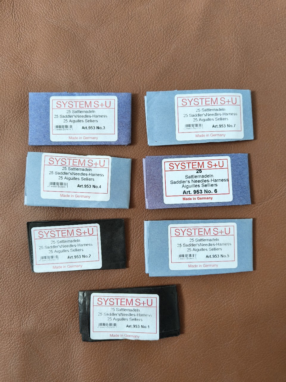 德国进口S+U手缝皮革针  手工DIY皮革皮艺 缝纫缝线丸针圆头针