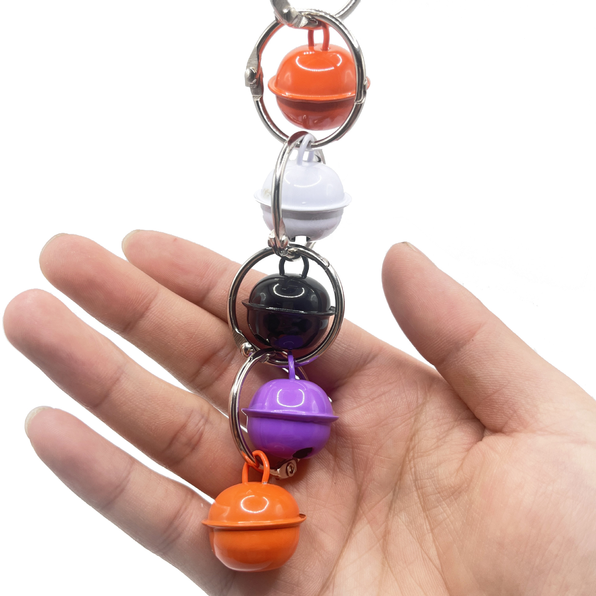 Nuevo juguete de pájaro con tema de Halloween transfronterizo, campana de loro, cuerda de pájaro con mordida, cuerda de sonido, accesorios de jaula de pájaro colgante