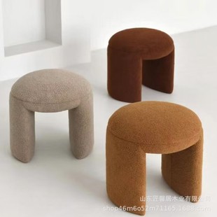 Creative Nordic Round Stool, Simple Home Bedroom Shoe Changing Second Dressing Stool, Sofa Footstool, Sitting Stool