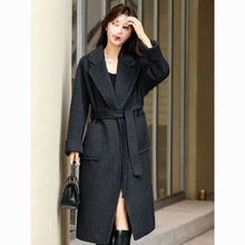 双面羊绒大衣2025新款大码宽松中长款收腰兔毛羊毛呢子外套女