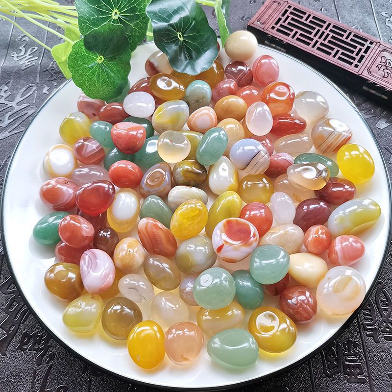 南京雨花石天然鱼缸造景五彩石水培花盆栽鹅卵石小石头石材小彩