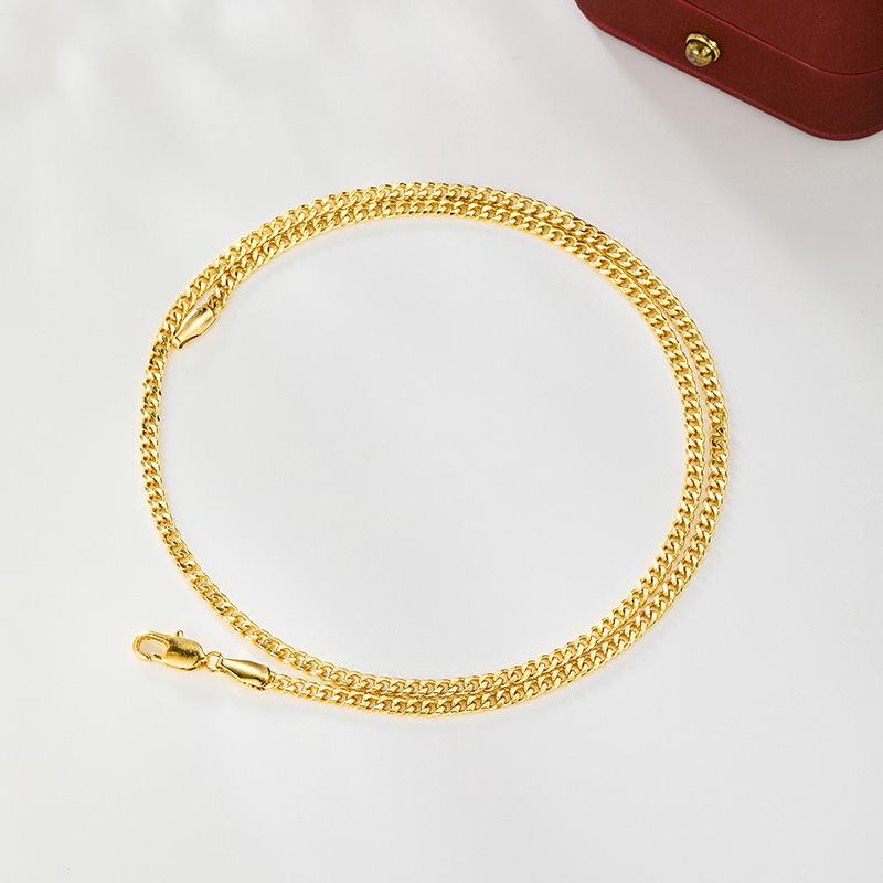 Xuping simple estilo europeo y americano aleación de cobre transfronteriza chapado 24k collar pulsera de color clásico ligero de lujo collar