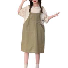 女童夏装连衣裙2025新款儿童洋气夏天背带裙女大童夏季假两件裙子