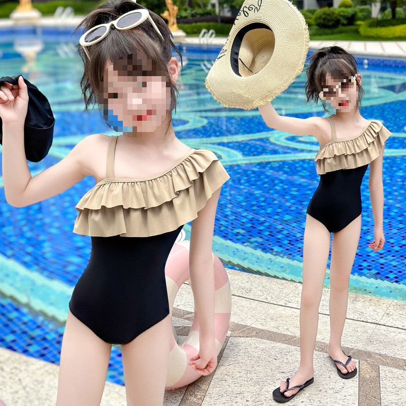 Y0I女童连体泳衣夏季儿童韩范沙滩游泳衣2024新款带胸垫宝宝泳装