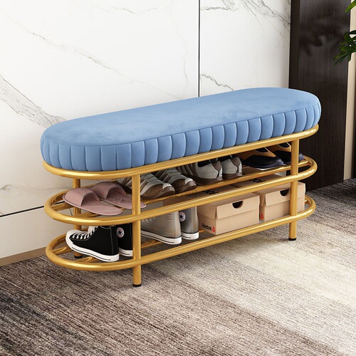 3L Nordic light luxury shoe changing stool shoe cabinet door storage soft bag seat cushion home shoe rack wearing shoe bench strip