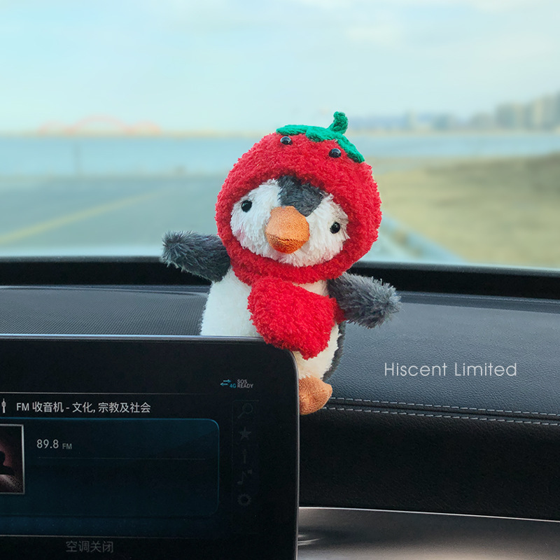 Lindo pingüino decoración de la pantalla del coche decoración del coche decoración del coche muñeca de peluche muñeca niña regalo de novia