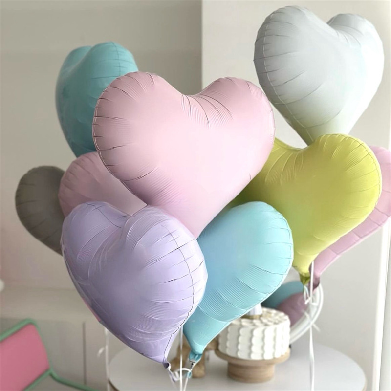 Ins South Korea Frosted Love Balloon Graceful Heart 22 Inch Aluminum Film Birthday Confession Valentine's Day Macaron Party