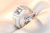 Fashionable ring for beloved suitable for men and women, zirconium, jewelry, Korean style, simple and elegant design