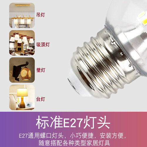 E27 screw led light bulb magic bean molecule round small bulb energy-saving lamp G45 Nordic living room bedroom chandelier light bulb