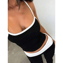 O 62040 Color-block sleeveless two-piece ײɫ���������װ