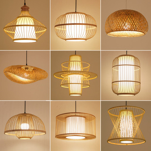 Bamboo Chandelier Chinese Retro Pastoral Restaurant Hotel B&B Teahouse Zen Hot Pot Restaurant Japanese Lantern Bamboo Art Lamp