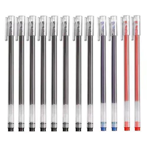 Juneng writes large-capacity syringe head black 0.5 gel pen student carbon water pen signature pen for exam special
