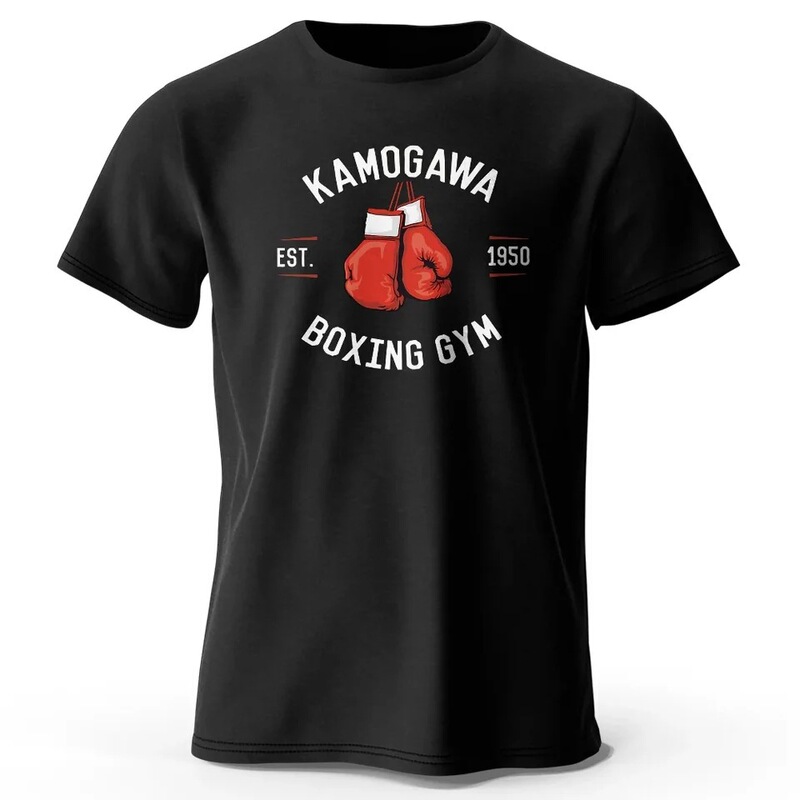 T-Shirt Graphic Gym Print Featuring Boxing Bgk Men's Trendy Brand Anime Cross-Border Beige Black Blue