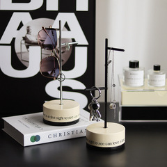 Nordic electroplating color jewelry wooden bottom storage rack necklace earrings display rack home desktop jewelry storage rack