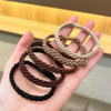 Milk tea, elastic hair rope with pigtail, base hair accessory, simple and elegant design, wholesale