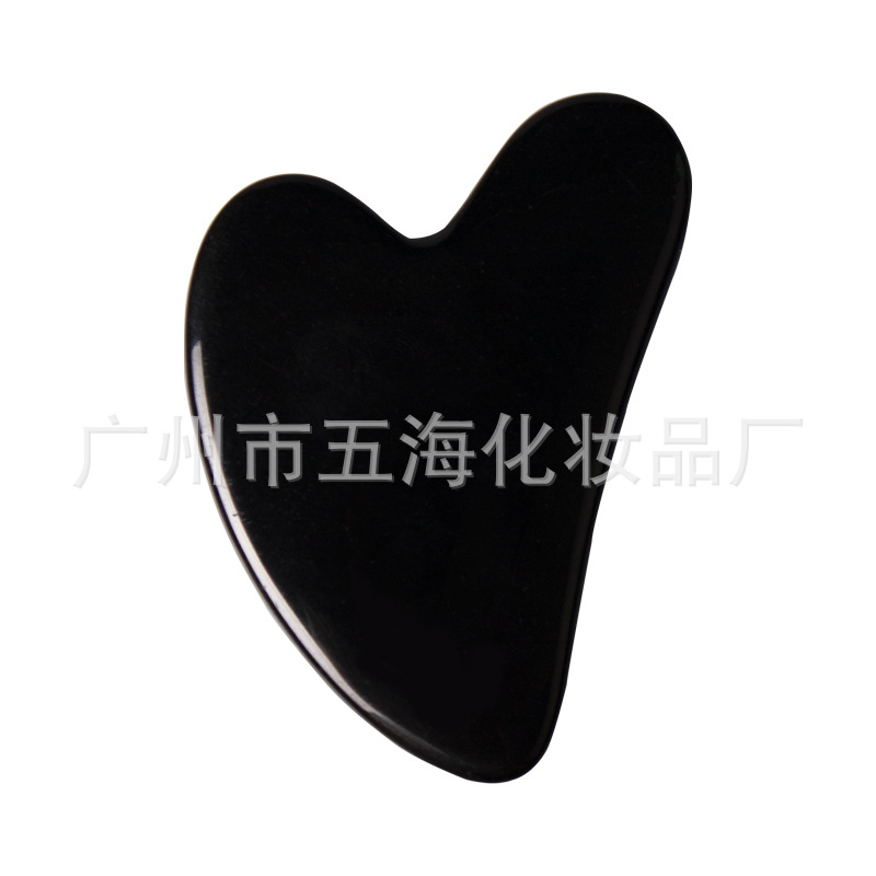 Venta directa de fábrica polvo de cristal en forma de corazón raspado Xiuyu Jade rodillo masajeador facial masaje de belleza en stock al por mayor