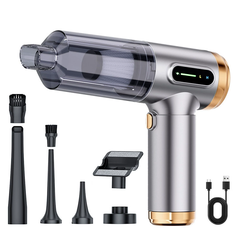 Автомобильный пылесос с бесщеточным двигателем, мощный ЖК-экран, мощный пылесос, всасывающий, выдувной, насосный и зарядный пылесос «четыре в одном»