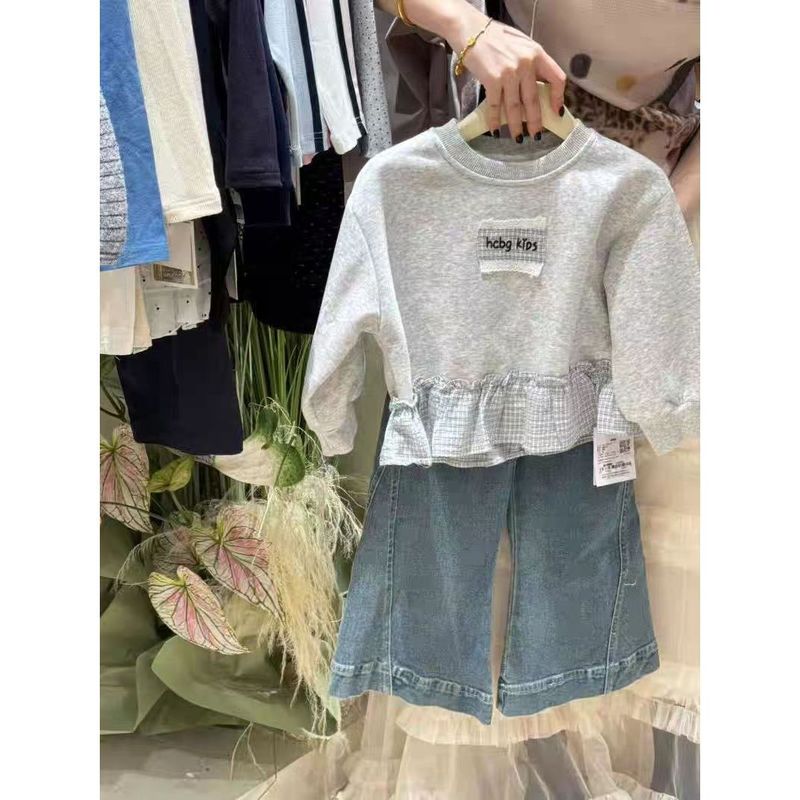 女童秋季卫衣儿童2025新款洋气花边上衣女宝宝森系拼接长袖打底衫|undefined