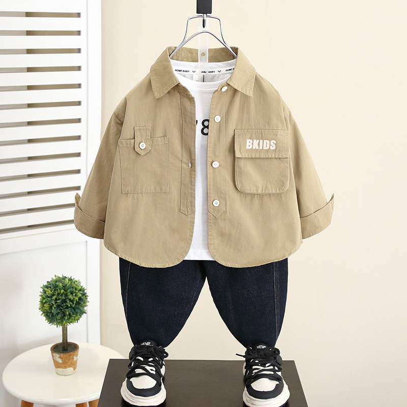5826 chaquetas para niños 2025 nuevos modelos de primavera y otoño camisas de moda para niños