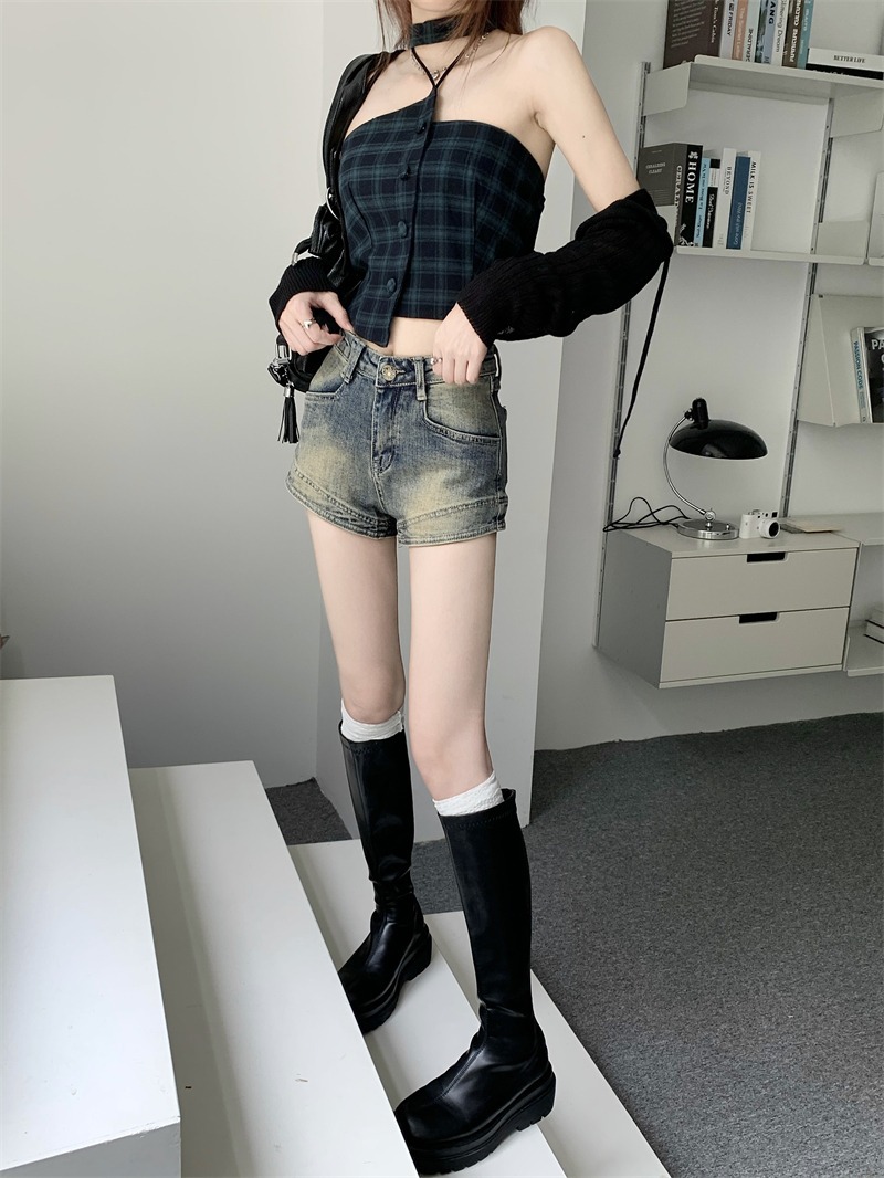 Women's Holiday Daily Streetwear Solid Color Shorts Distressed Washed Jeans Straight Pants display picture 2